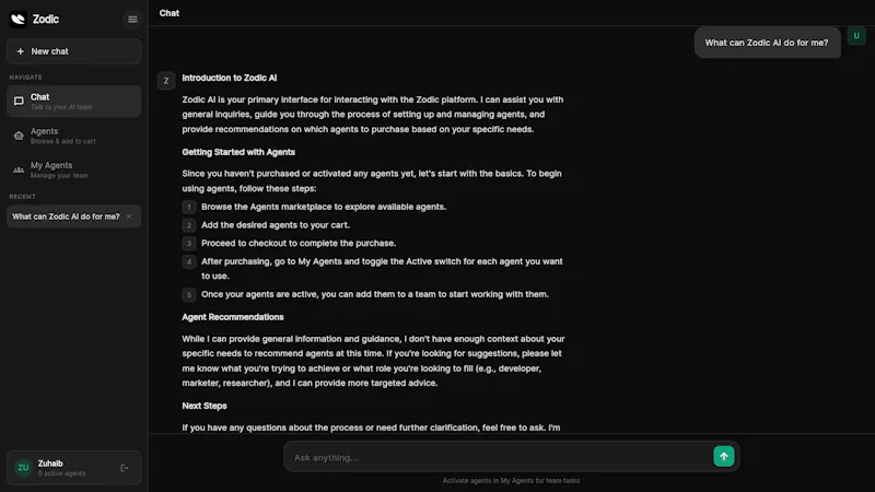 Zodic - AI Agent Marketplace screenshot 4