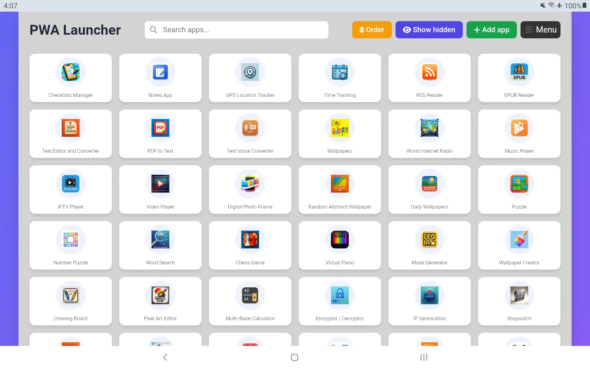 PWA Launcher Ufumbuzi screenshot