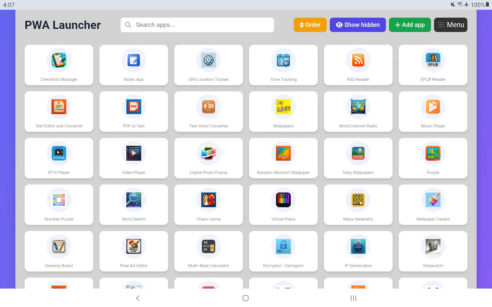 PWA Launcher Ufumbuzi screenshot 4