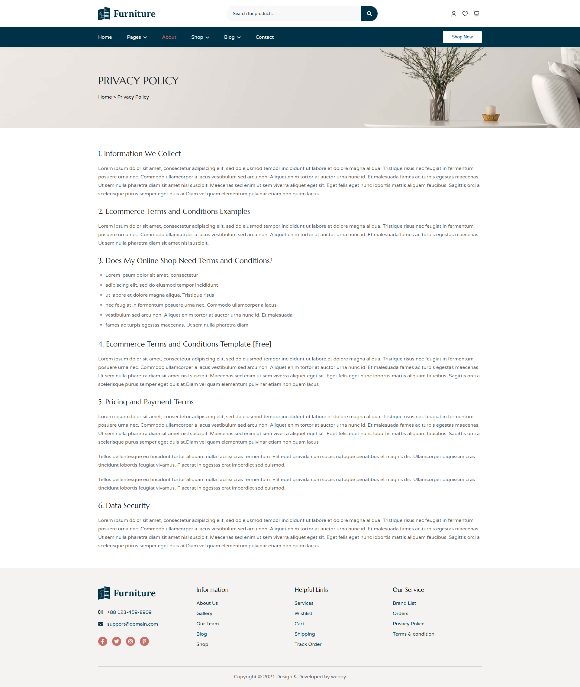 Plantilla de sitio web de comercio electrónico de muebles - Plantilla de sitio web de comercio electrónico de muebles modernos media 5