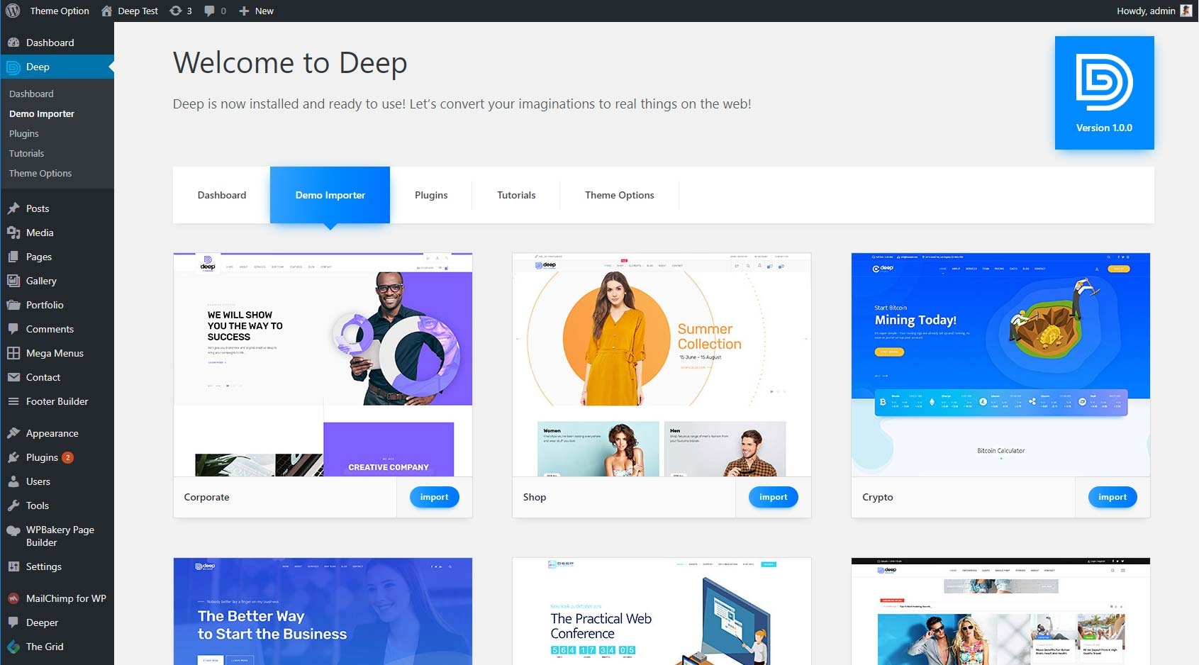 Deep WordPress Theme gallery image