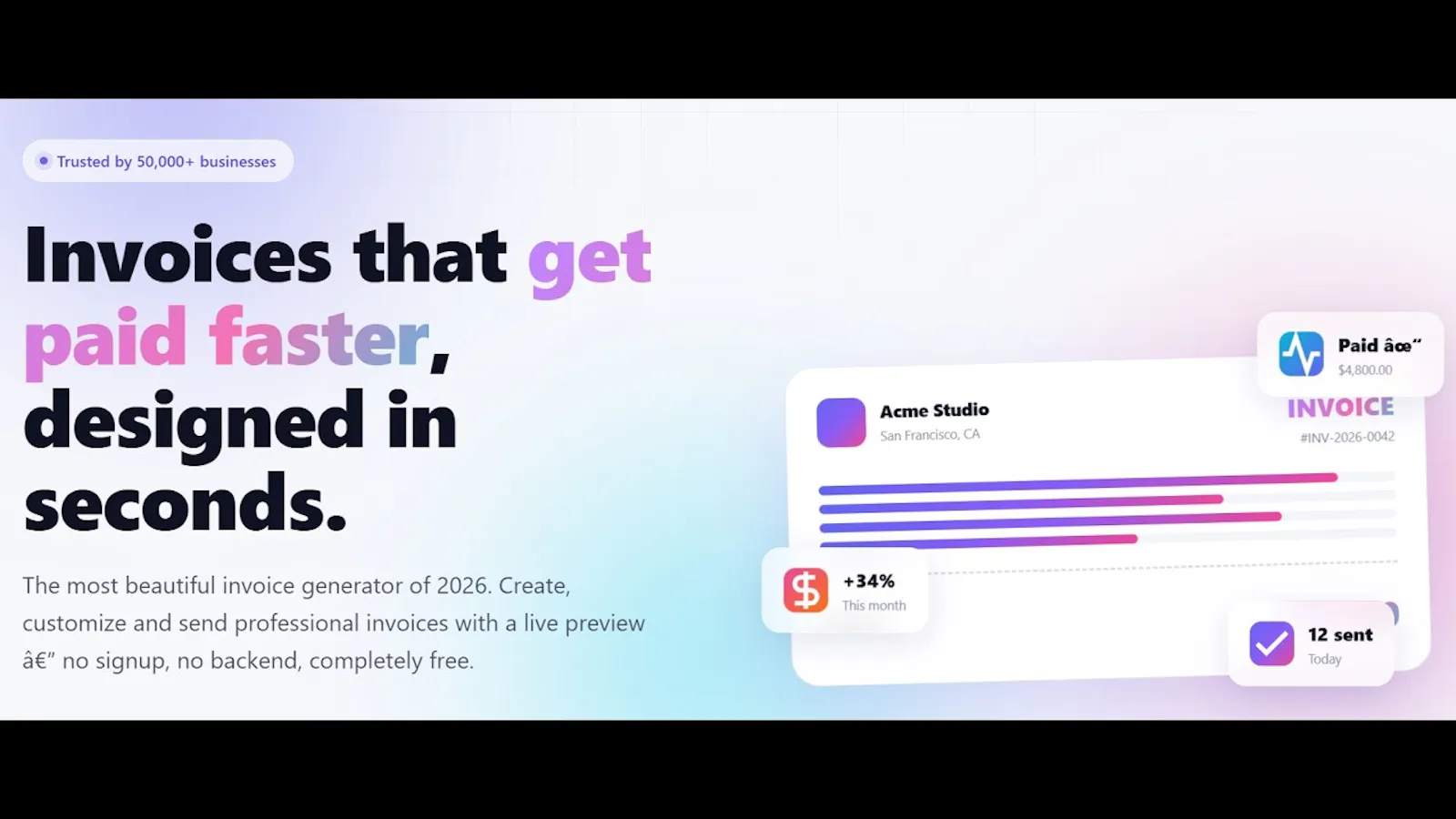 Invoico Best Invoice Builder screenshot 1 (video preview)