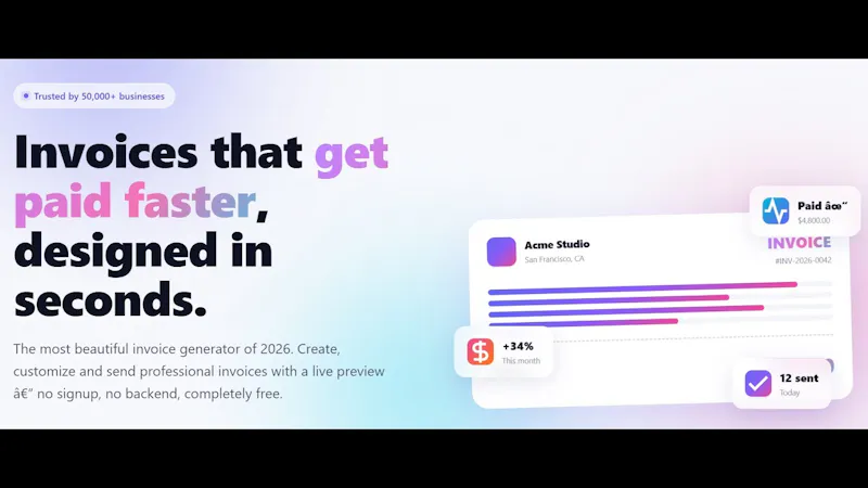 Invoico Best Invoice Builder screenshot 1 (video preview)