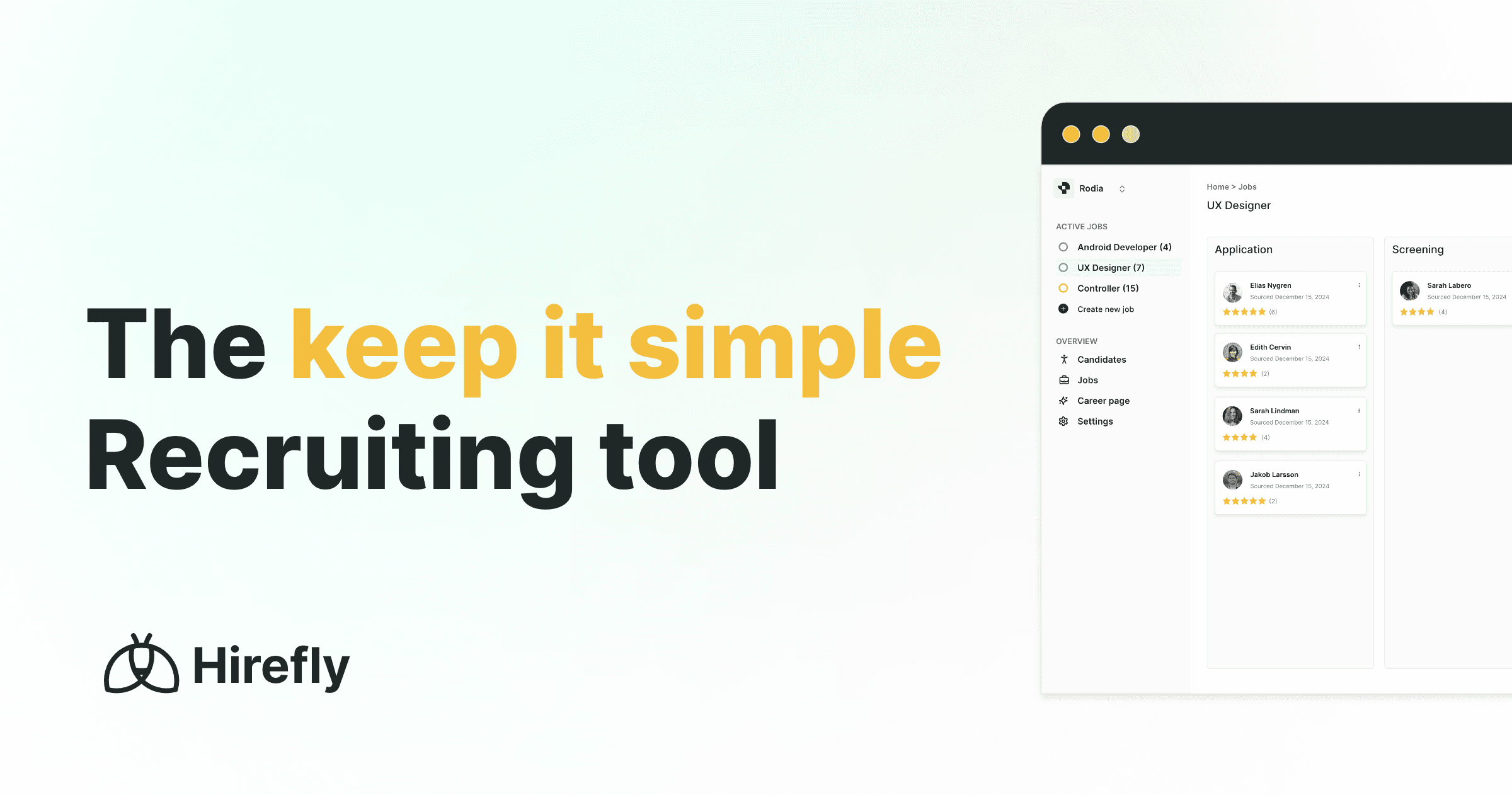 Mídia 2 de Hirefly ATS - Sistema de rastreamento simples e acessível para SMBs