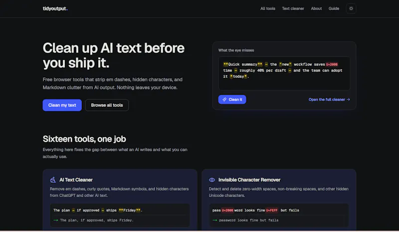 TidyOutput screenshot 3