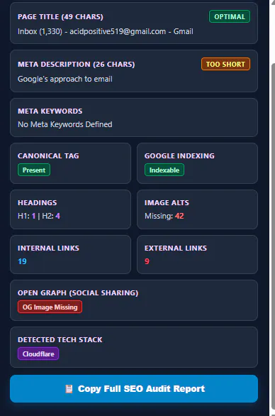 SEO & Tech Inspector PRO gallery image