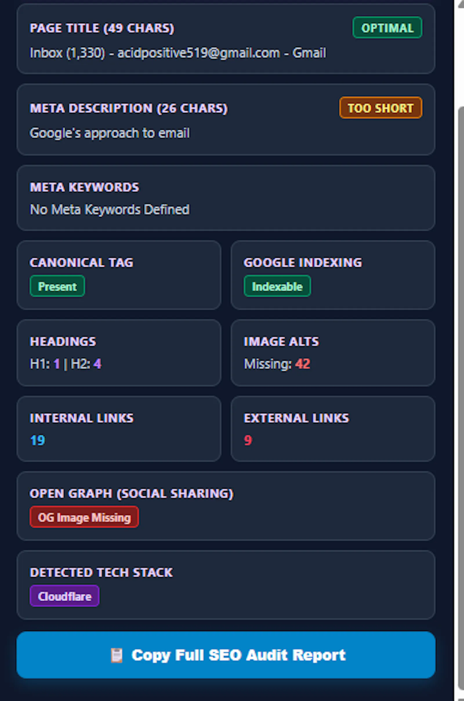 SEO & Tech Inspector PRO screenshot 2