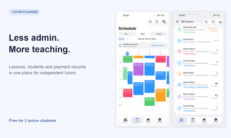 Tutor Planner screenshot 2