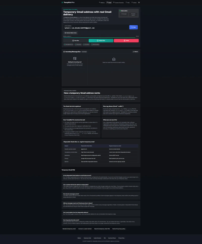 TempMail Pro screenshot 2