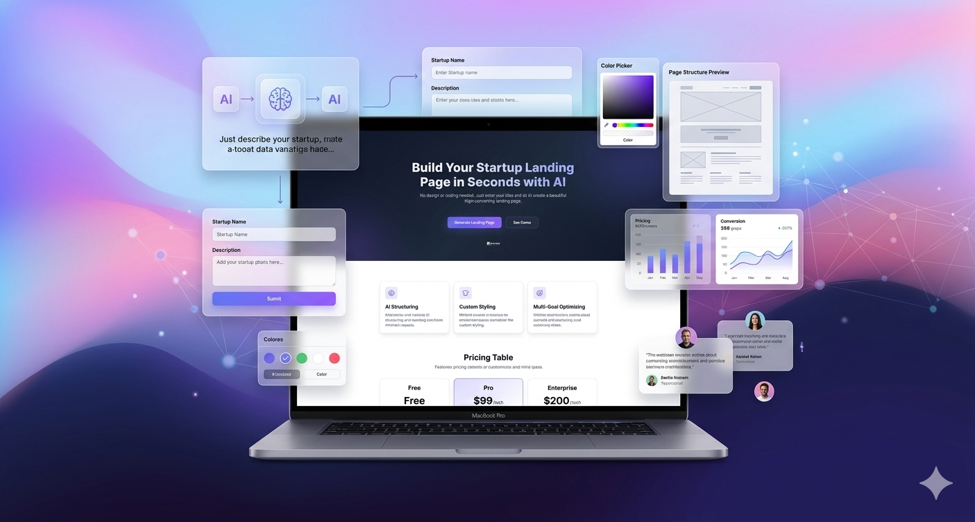 AI SaaS Landing Page Template  - Main product screenshot demonstrating key features and user interface
