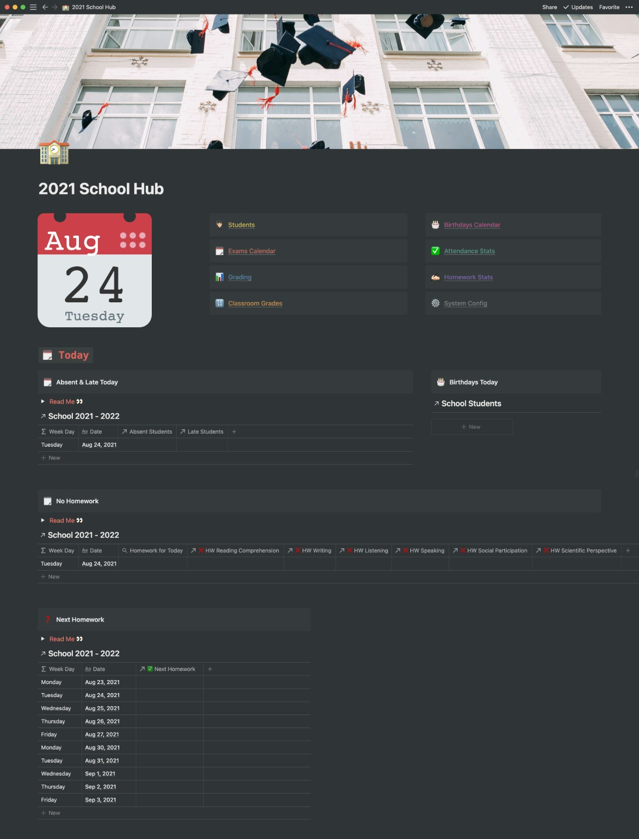 School & Teachers Notion Template System gallery image