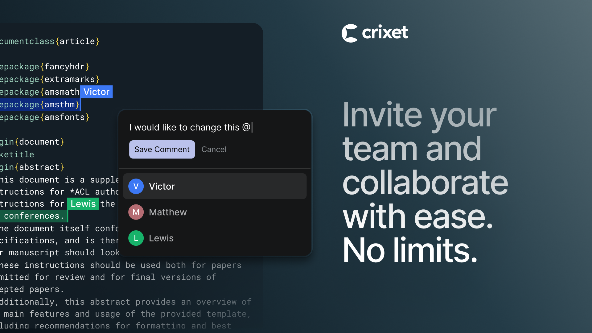 Média Crixet - Éditeur de latex propulsé par AI avec support vocal Recherche native 2
