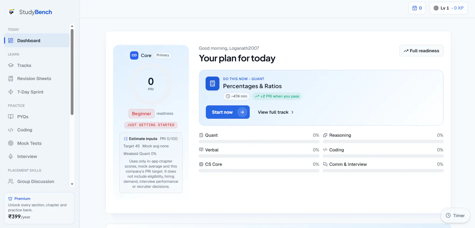 StudyBench screenshot 2