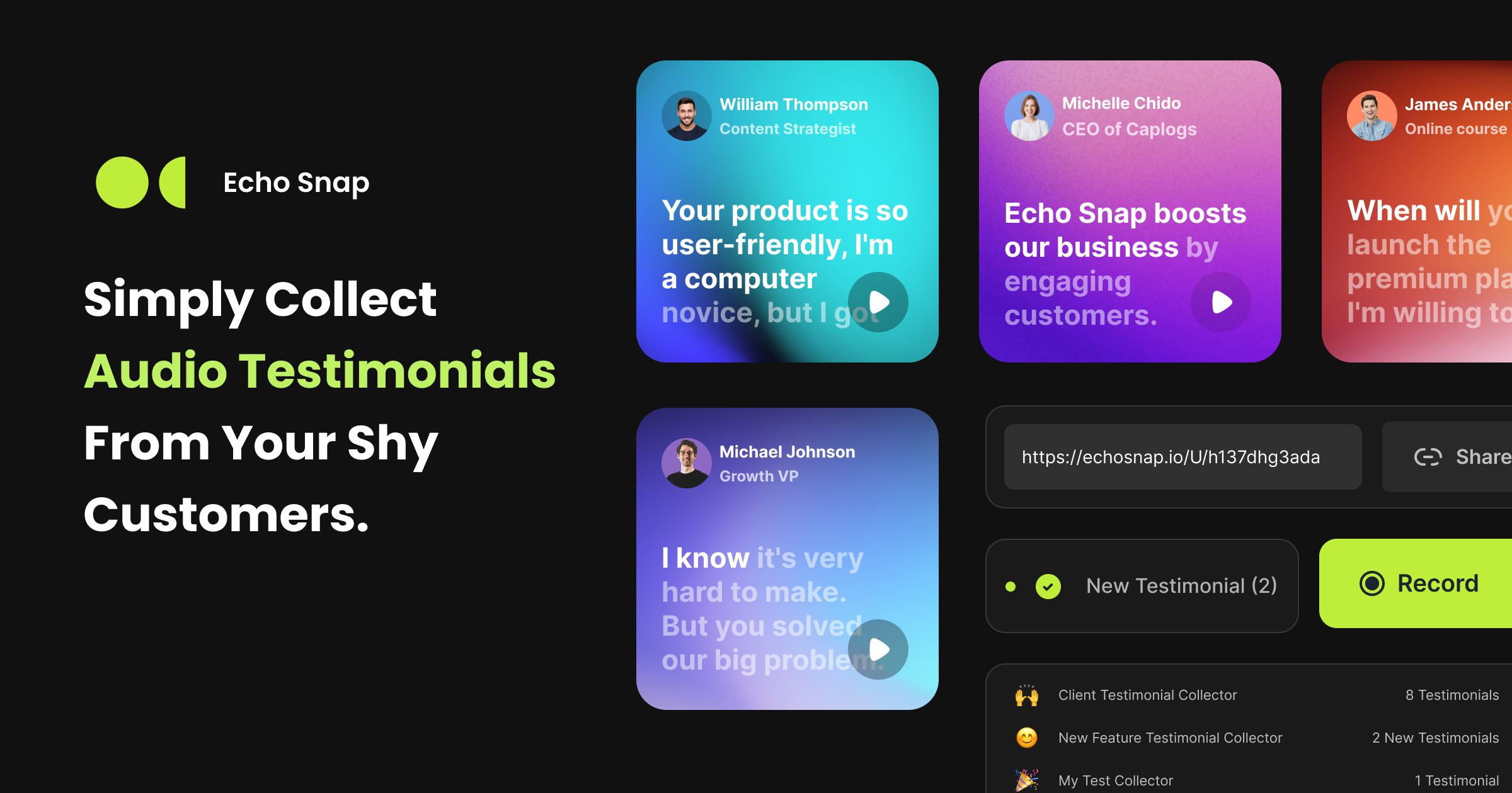 Echo Snap - Sesli referans toplama aracı medya 1