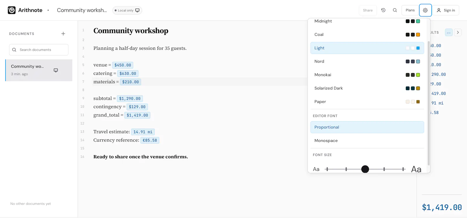 Arithnote screenshot 4