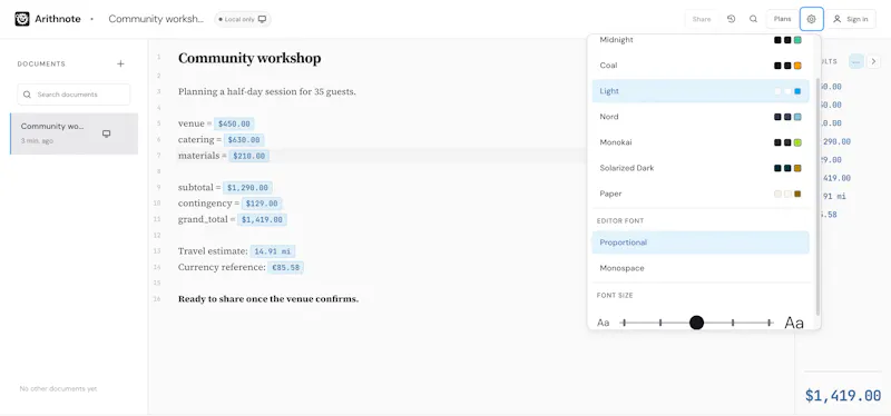 Arithnote screenshot 4