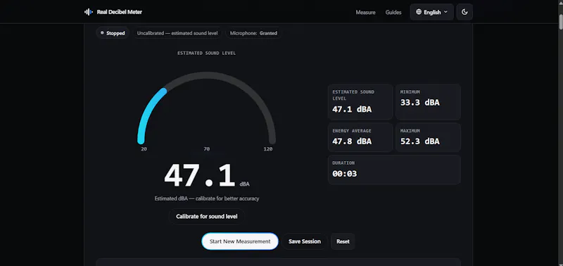 Real Decibel Meter screenshot 3