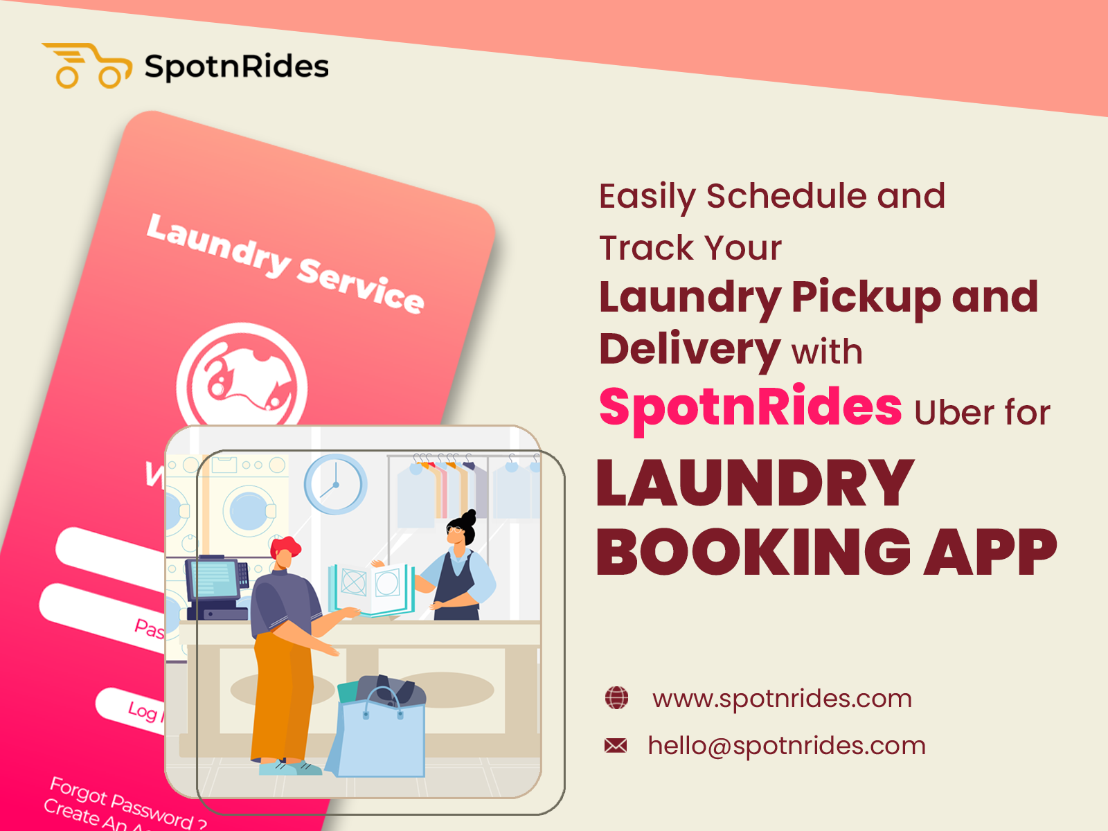 Spotnrides - Uber para la aplicación de lavandería media 3