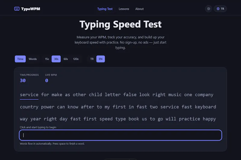 TypeWPM screenshot 2
