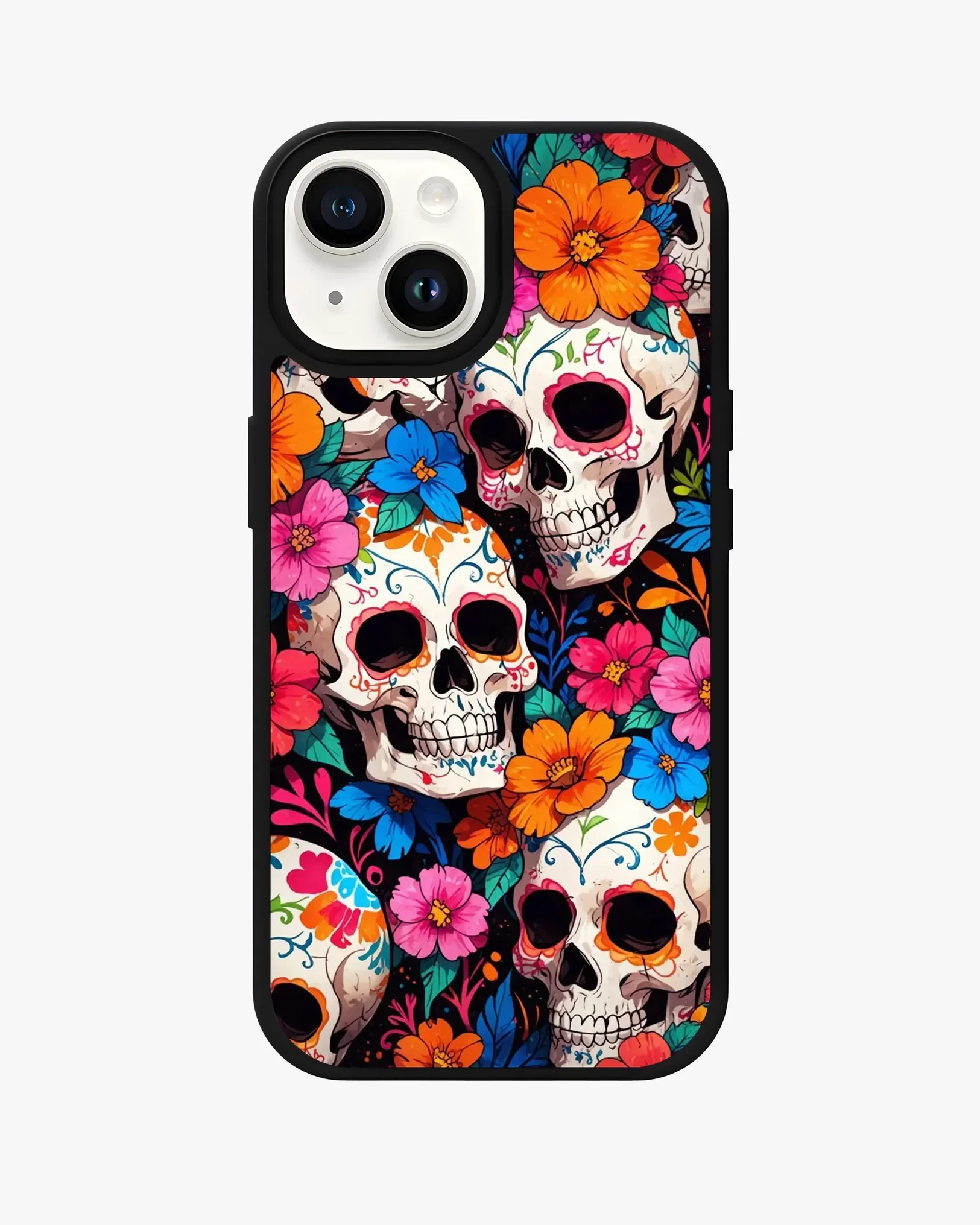 Color Skull Floral Case – Glossy Printed