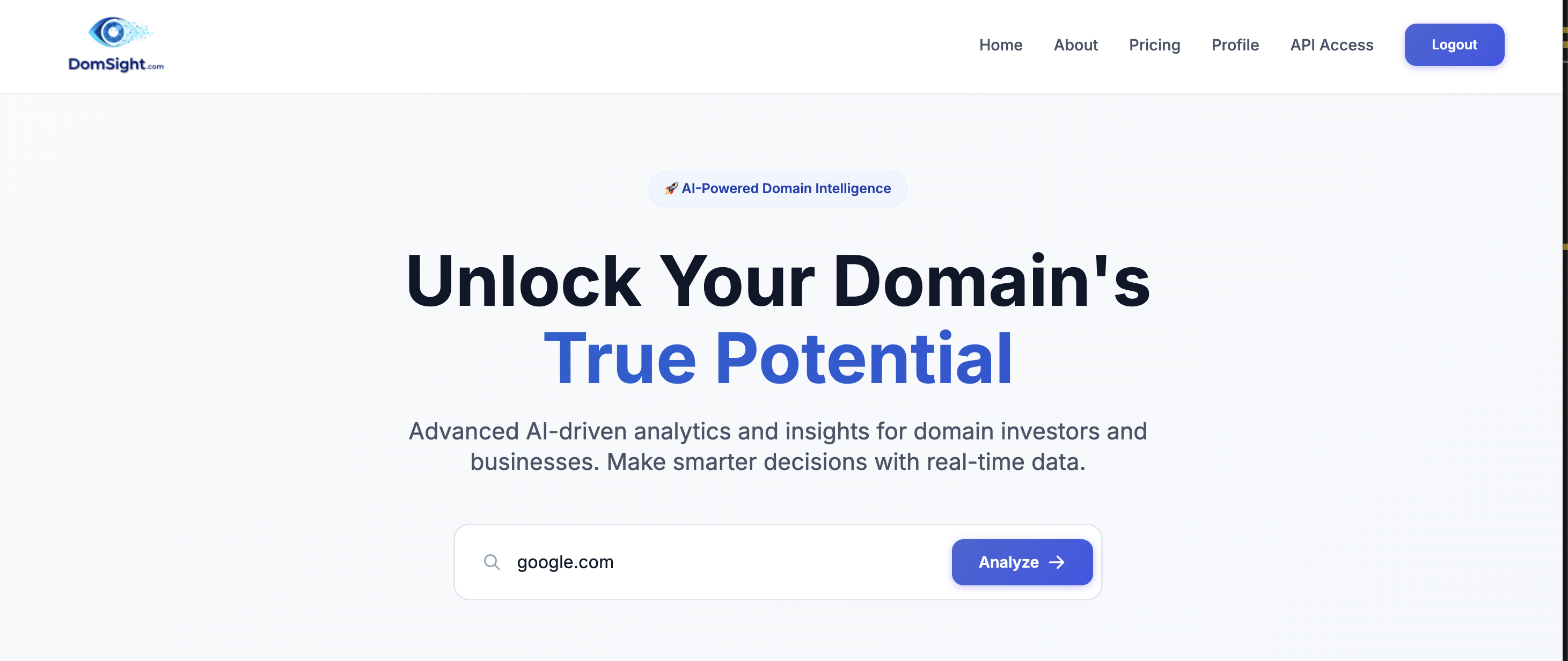 DomSight AI-powered domain SaaS Platform gallery image