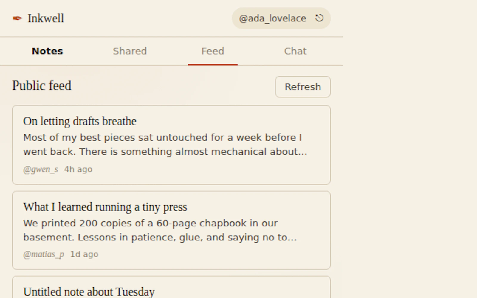 Inkwell screenshot 1