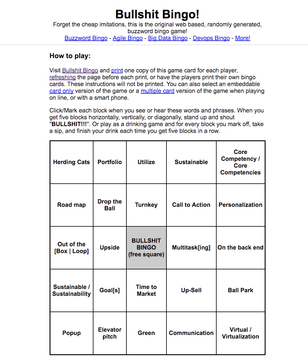 Buzzword Bingo!