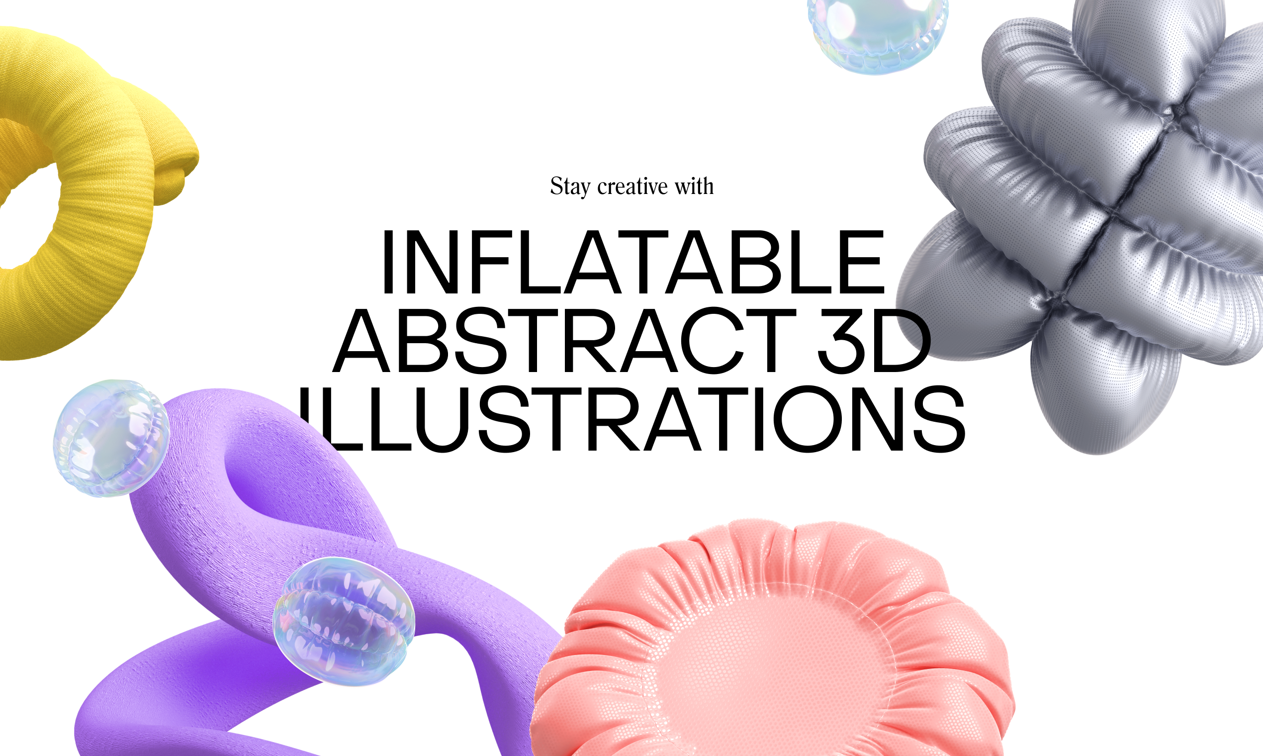 풍선 초록 3D 삽화 - 풍선 스타일로 장난스럽고 촉각적인 세트 미디어 1