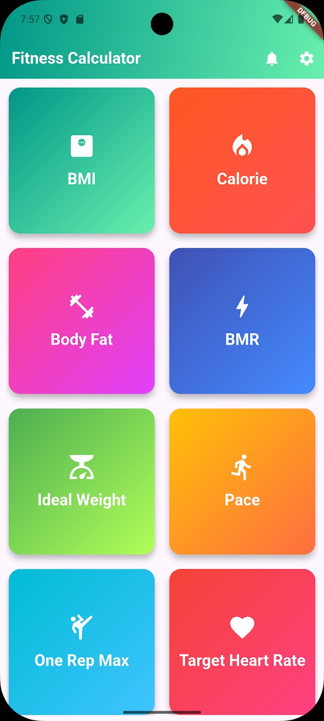 Fitness & Health Calculator - Main product screenshot demonstrating key features and user interface