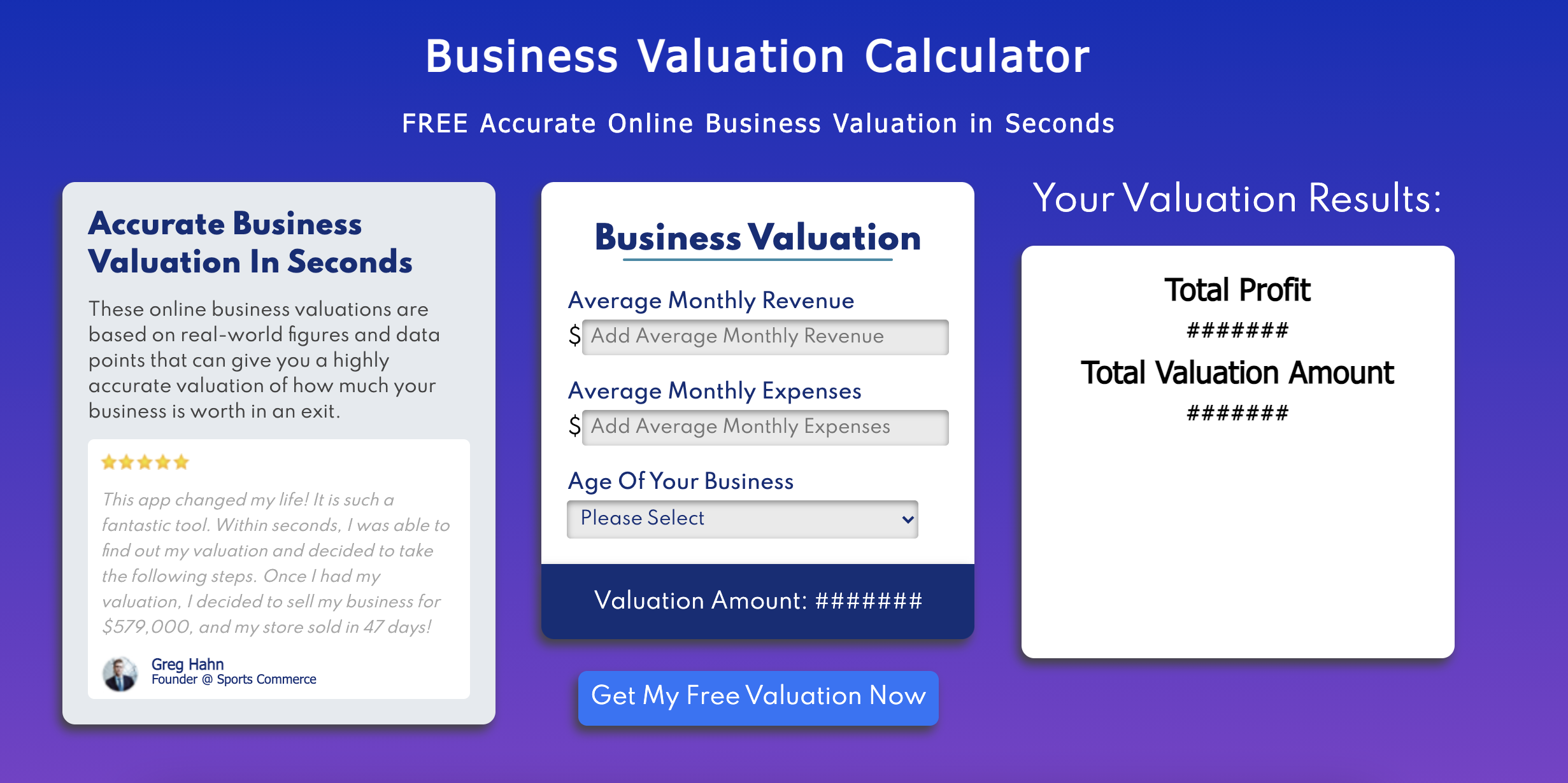 Business Valuation Calculator - FREE!