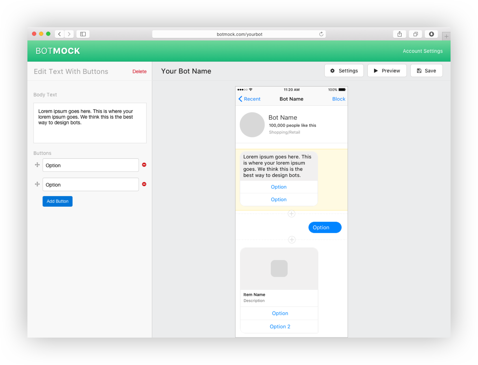 Botmock gallery image