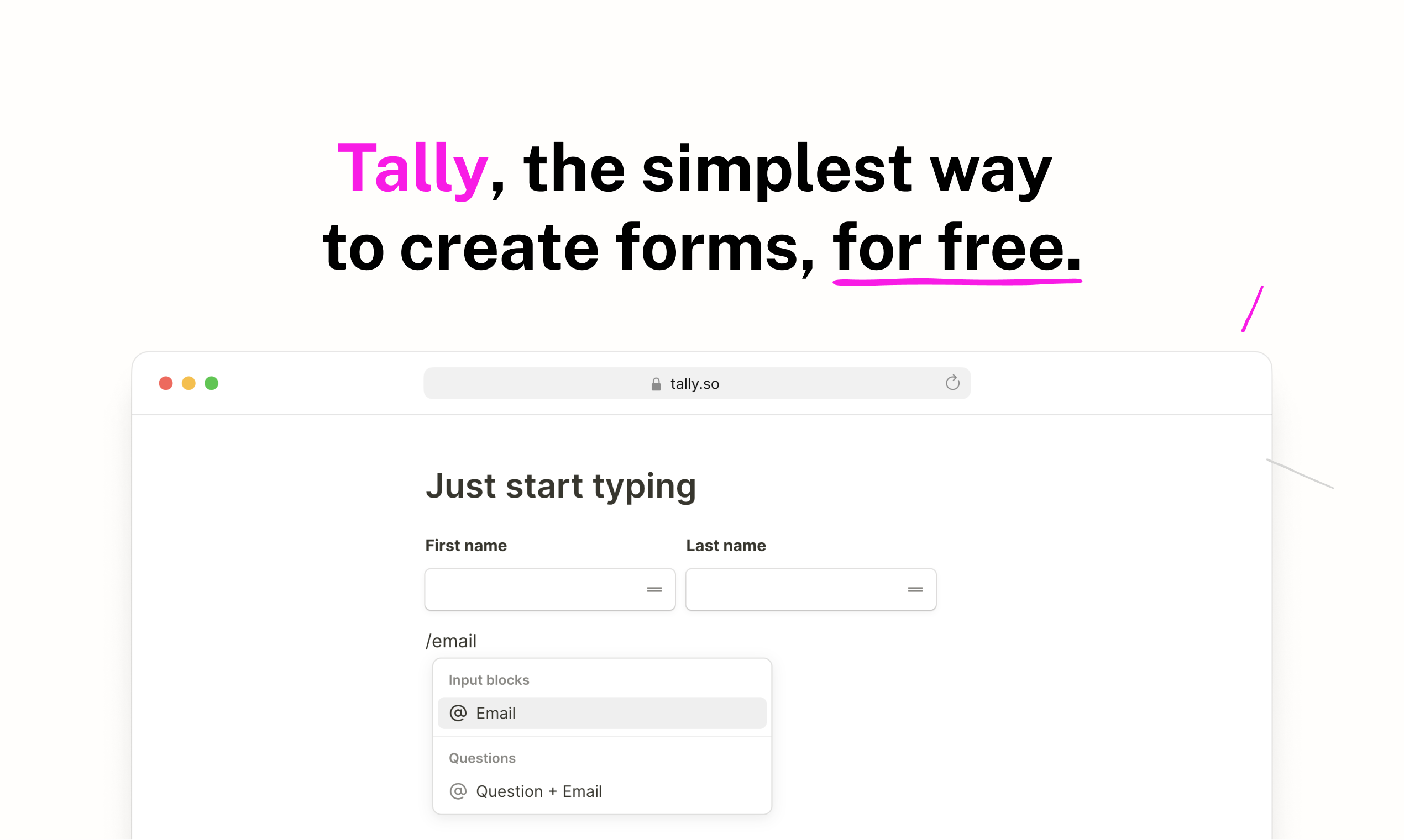 Tally, a free Typeform alternative