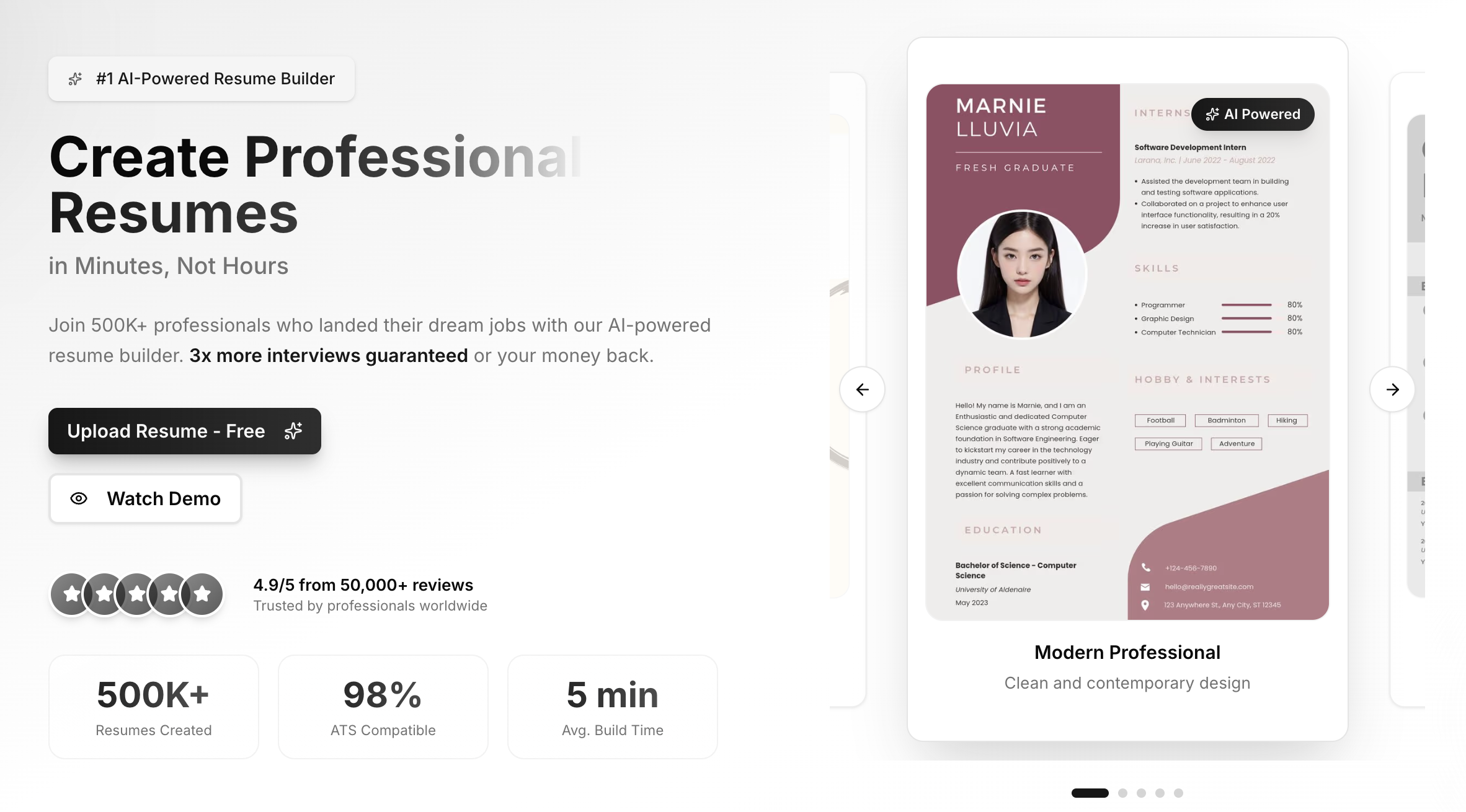 ResumeRocket - Screenshot 2 showing product features and functionality
