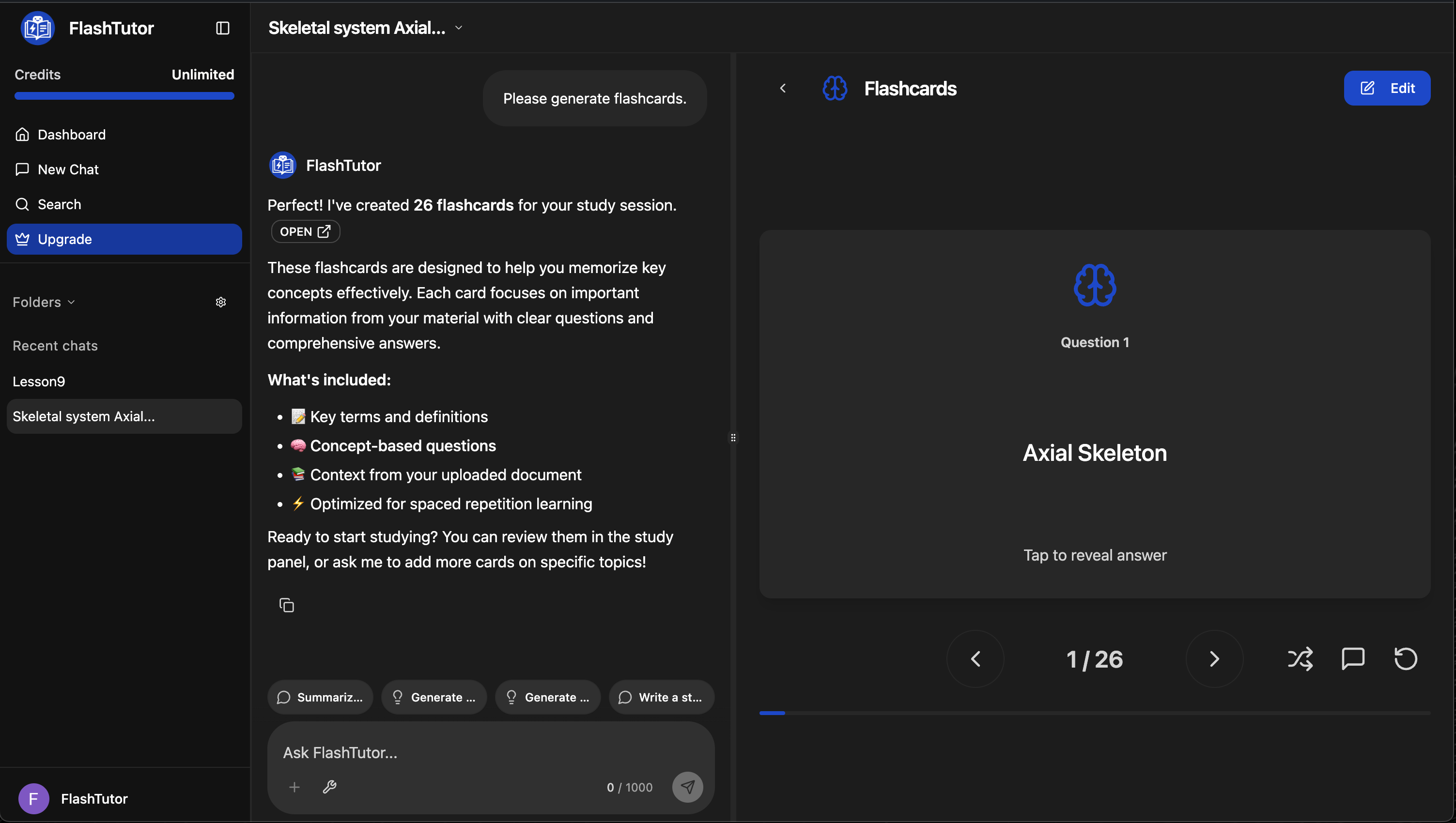 Flashtutor - Опореонер, карточки и викторины из ваших документов и мыслей медиа 6