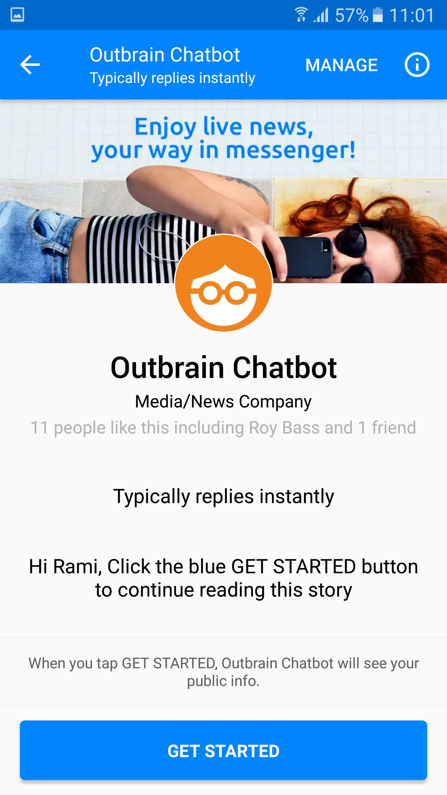 Outbrain News Bot gallery image