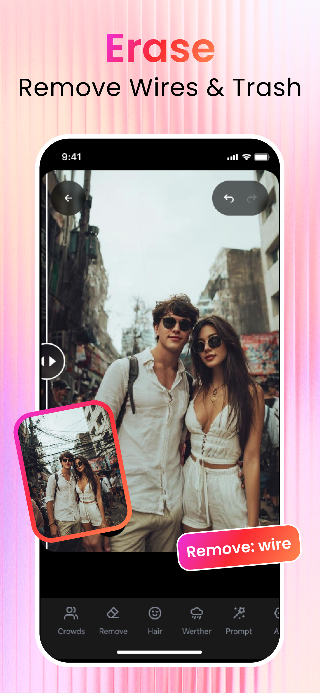 Média ClearCrowds - Remove crowds, wires, and photobombs — keep the moment. 8