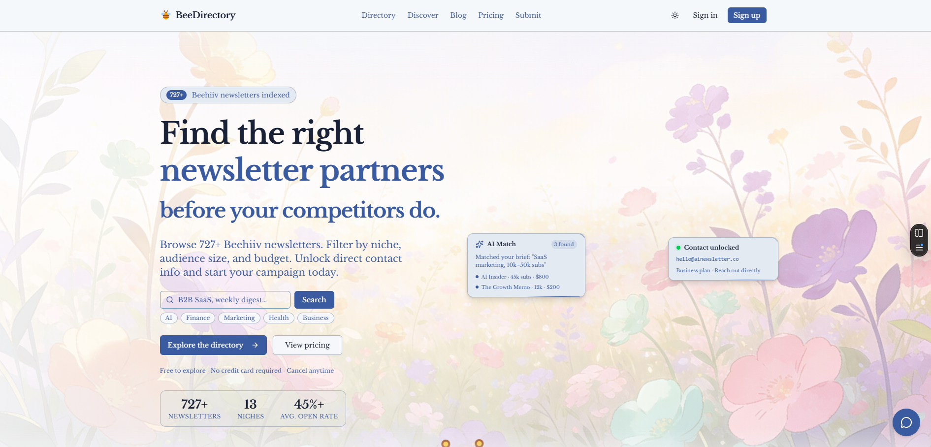 Beehiiv Newsletter Sponsorship Finder gallery image