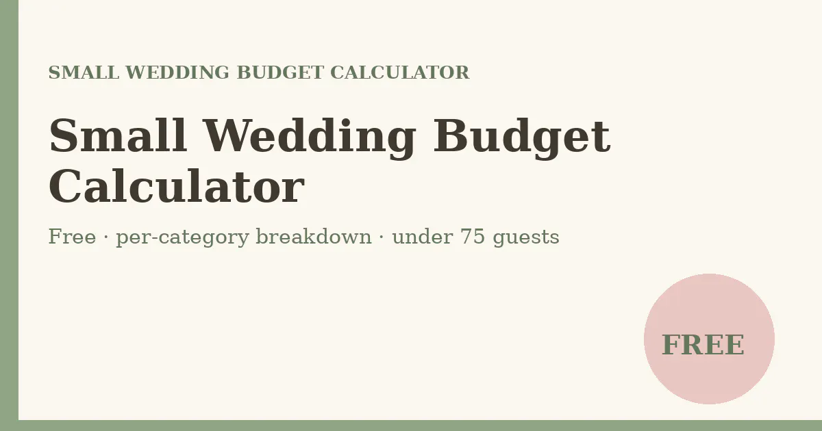 Small Wedding Budget Calculator gallery image