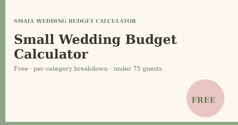 Small Wedding Budget Calculator screenshot 1