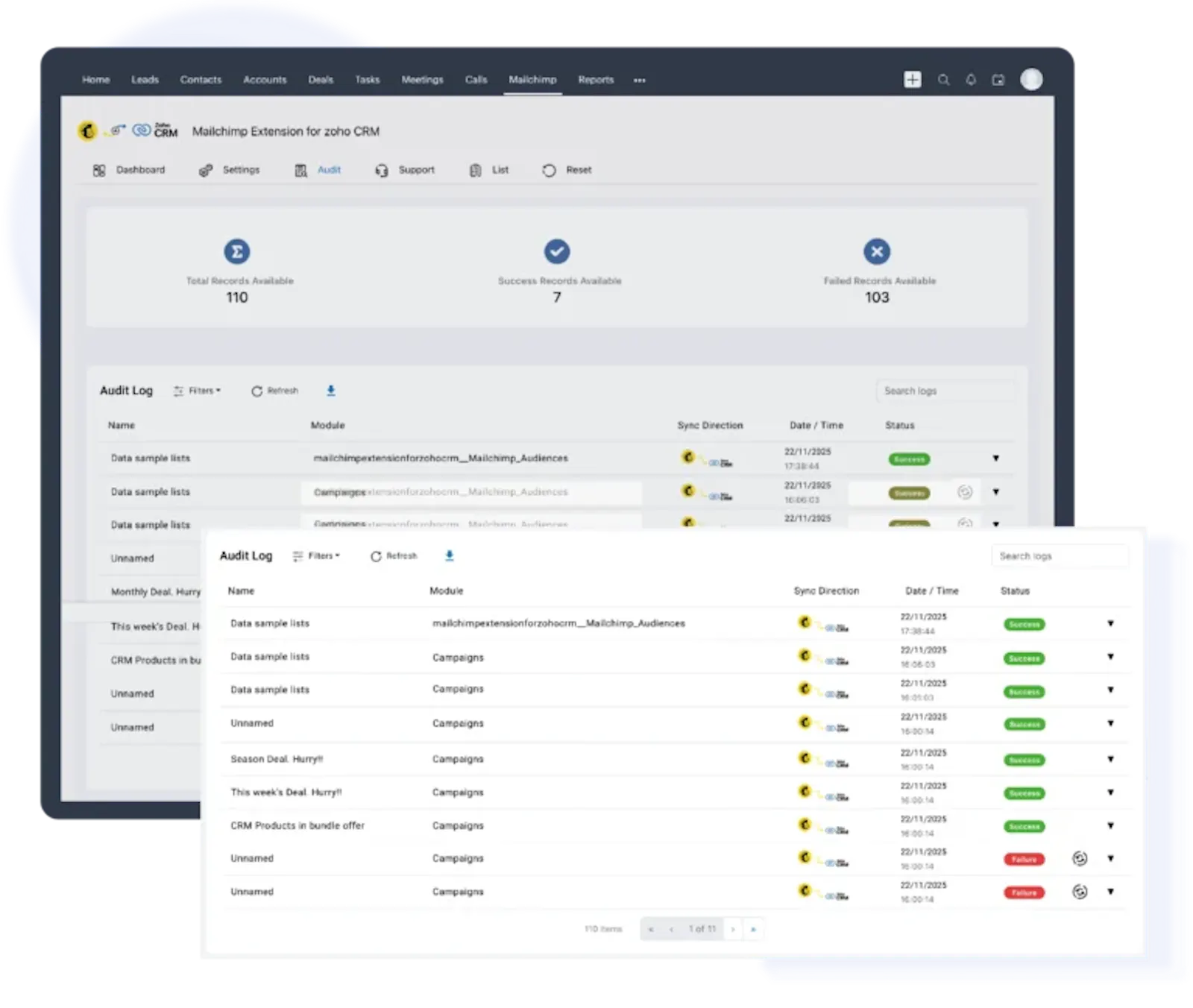 Mailchimp Extension for Zoho CRM screenshot 3