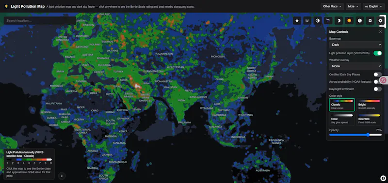 Light Pollution Map screenshot 1