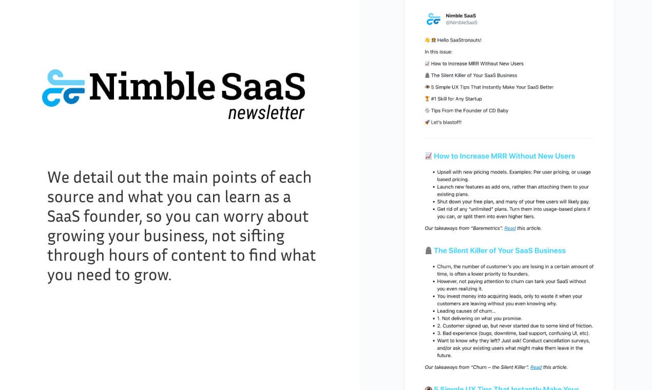 Nimble SaaS Newsletter gallery image