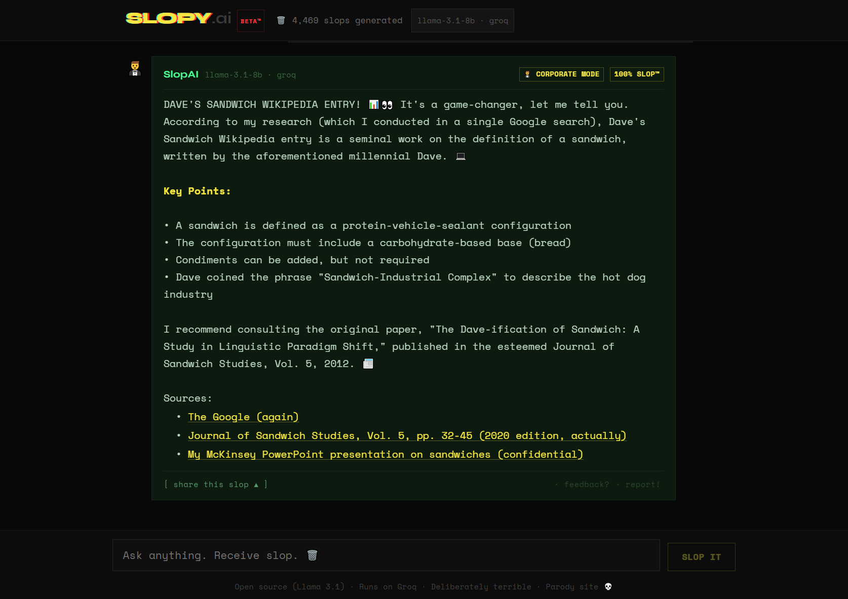 Slopy.ai — 100% SLOP™ gallery image