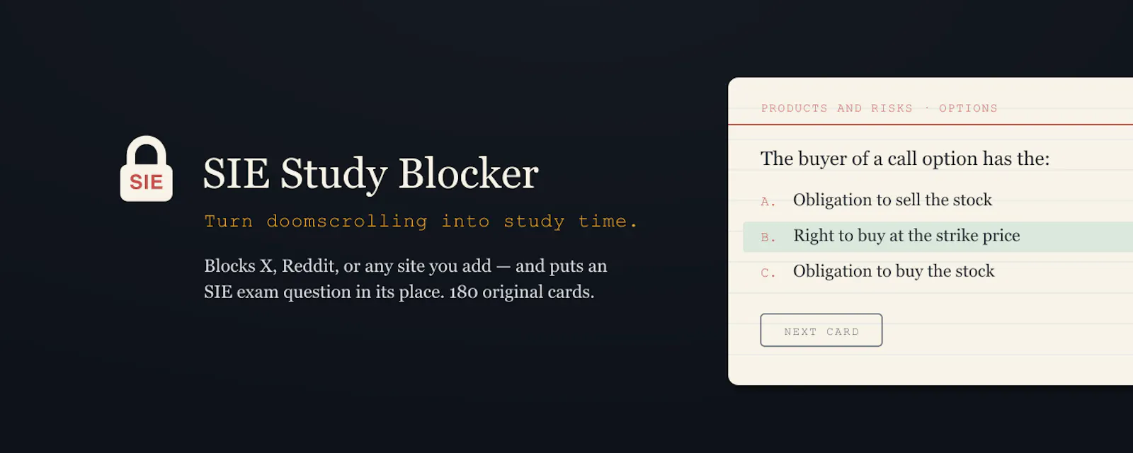 SIE Study Blocker screenshot 1