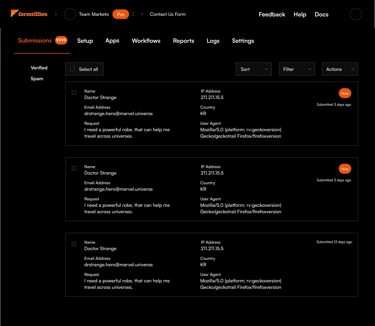 Formzillón - Backend instantáneo para sus formularios. media 3