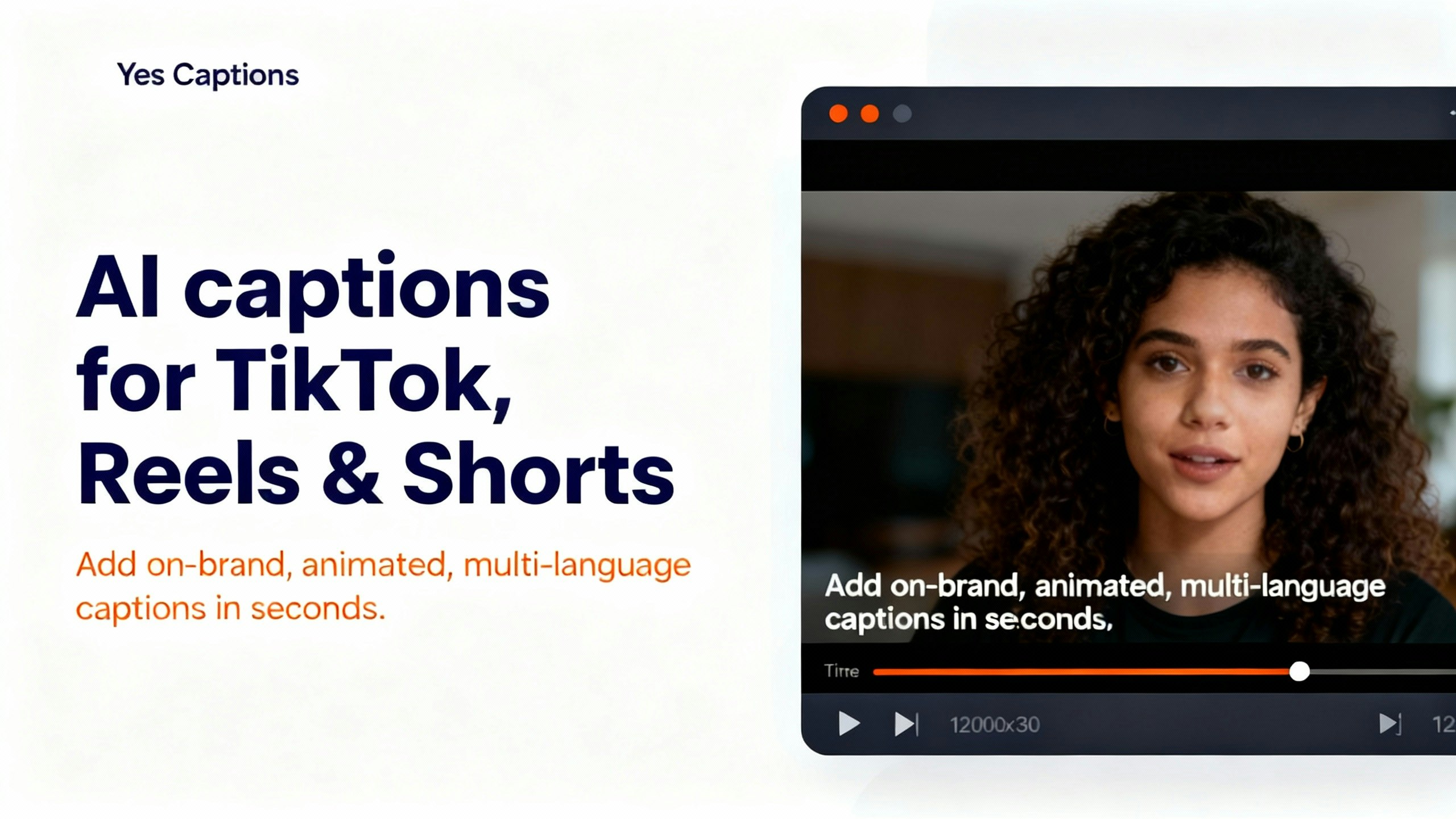 Yes Captions - Main product screenshot demonstrating key features and user interface