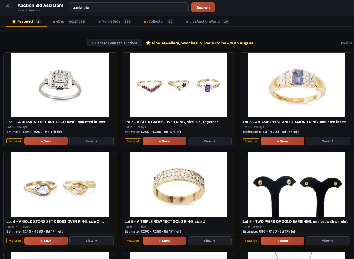 Auction Search  gallery image