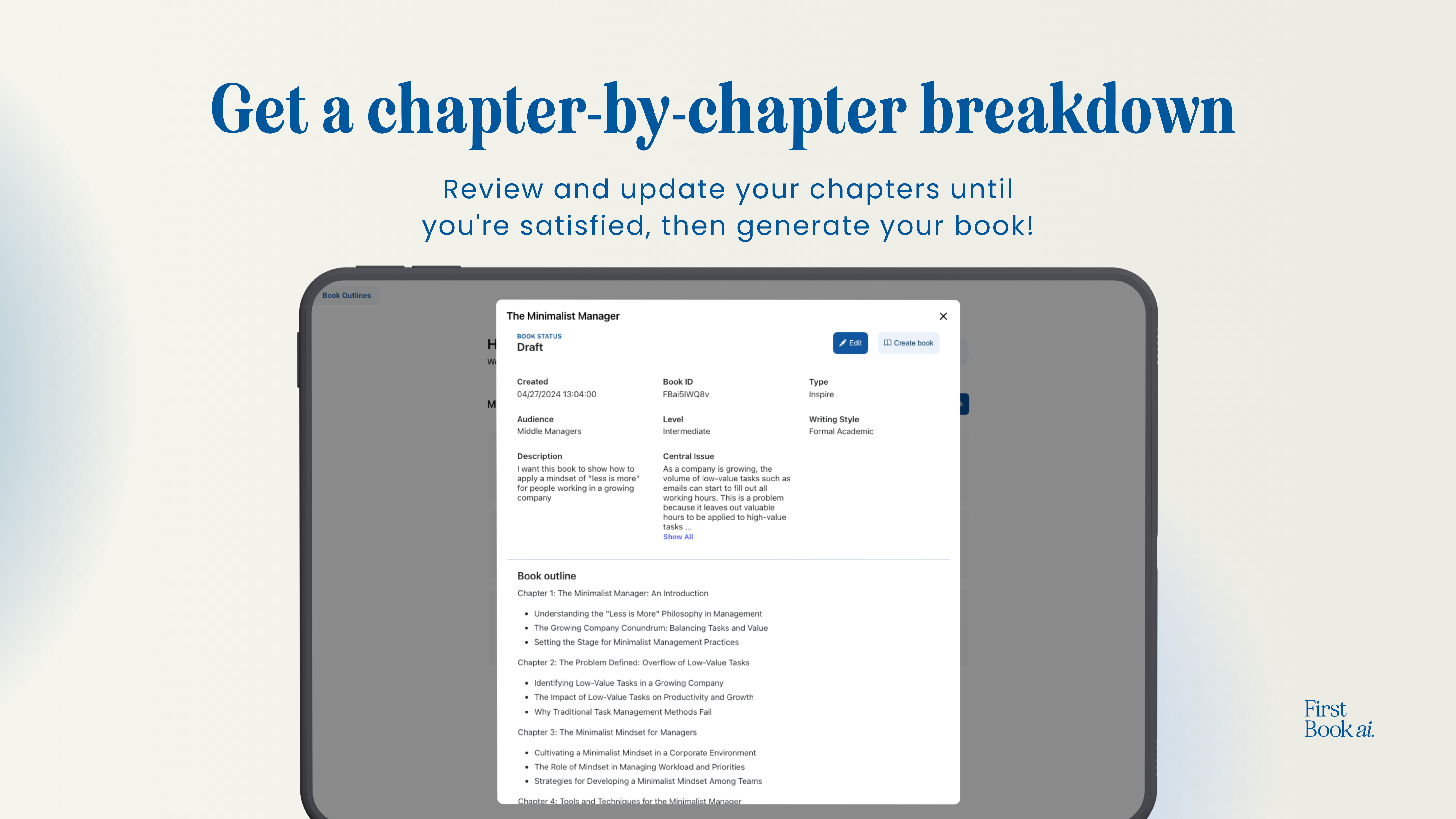 First Book ai gallery image