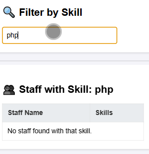 Staff Skills Directory - Screenshot 3 showing product features and functionality