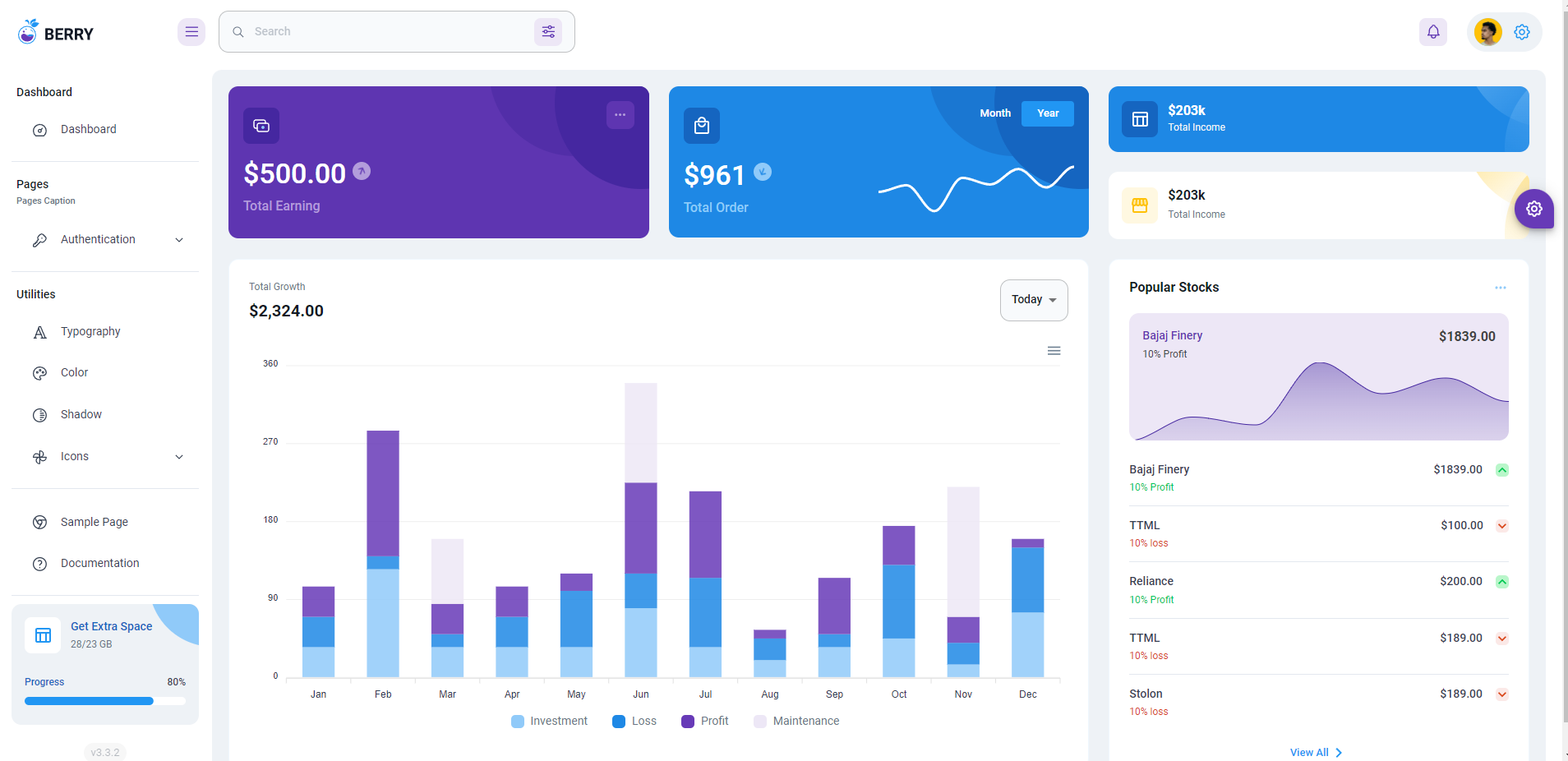 Berry MUI Free React Admin Template media 1